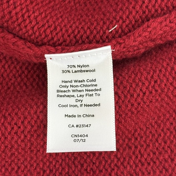 VTG 90s Talbots Cardigan Shrug Sweater XL Lambswool Short Sleeve Red Bolero - Picture 9 of 9